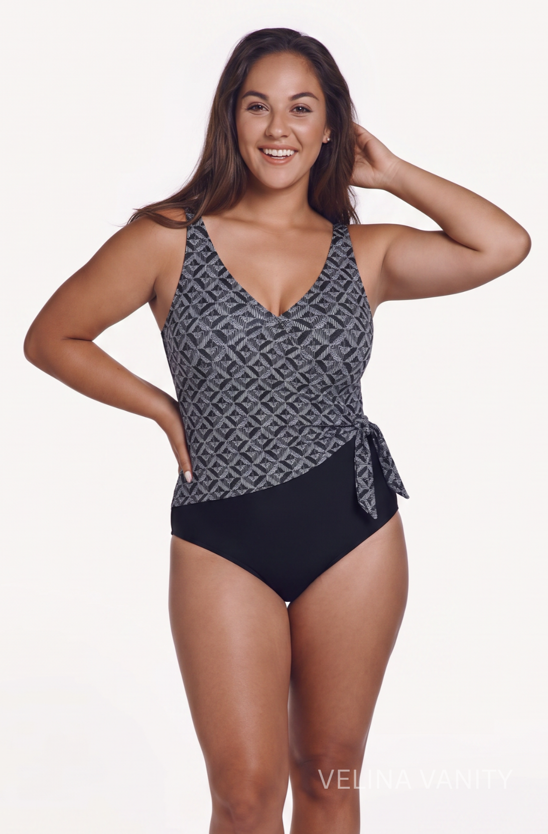 NATURANA Цял бански костюм Graphite Plus Size - Image 3