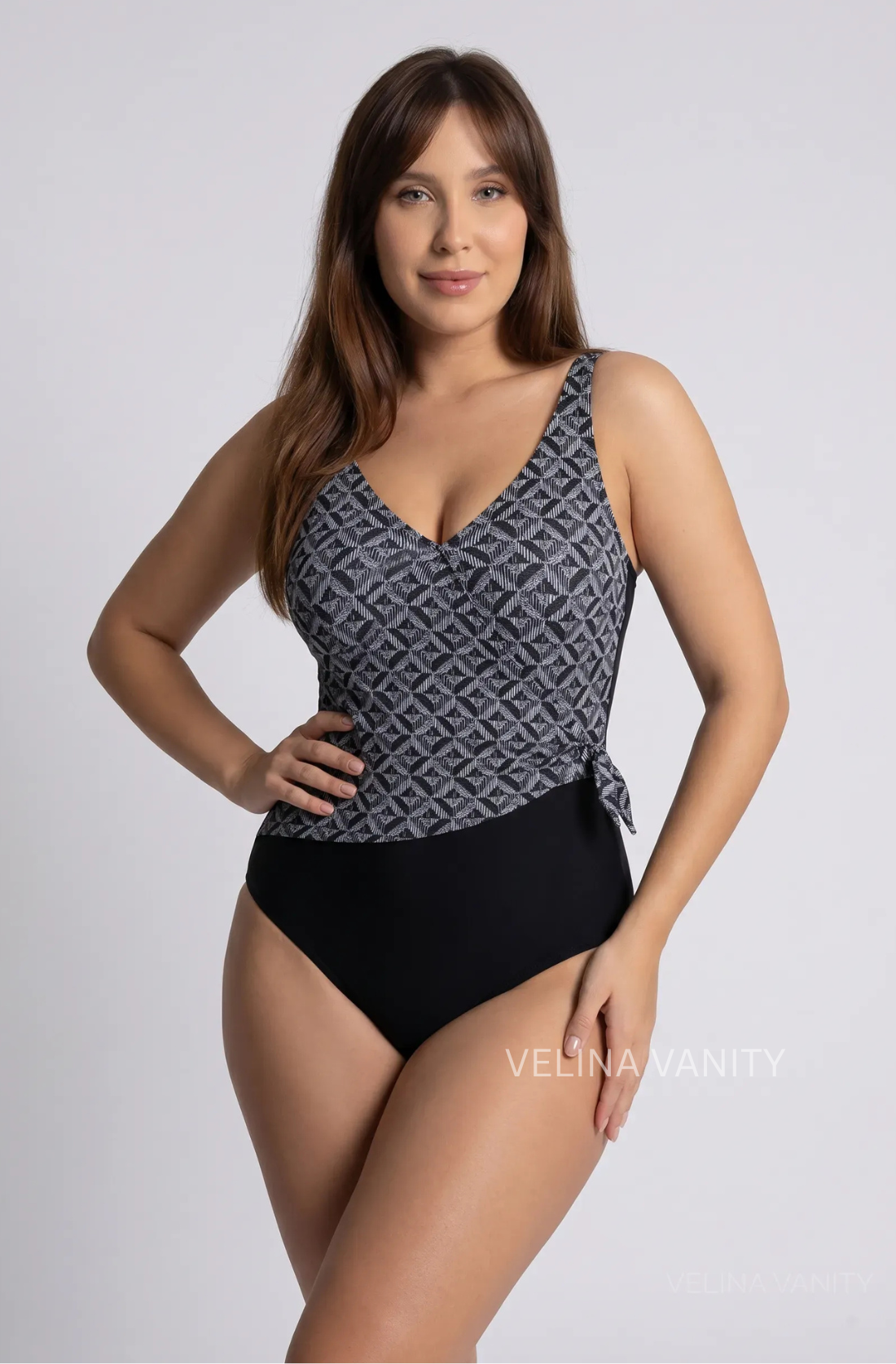 NATURANA Цял бански костюм Graphite Plus Size